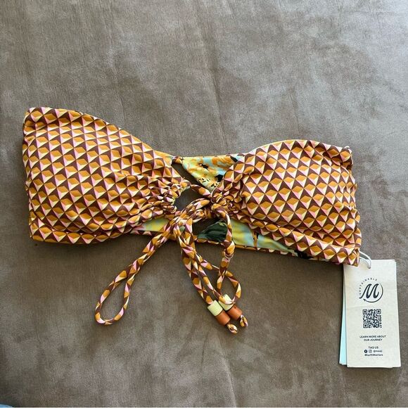 NEW Maaji KALEIDOSCOPE Reversible Bandeau Bikini Top Size Medium - Picture 8 of 9